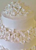 Smoothed Buttercream Icing with Buttercream Roses Wedding Cake